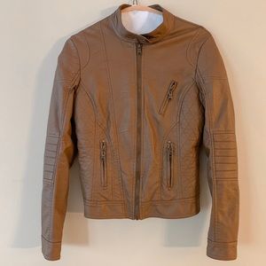 Fabrik Brown Faux Leather Jacket